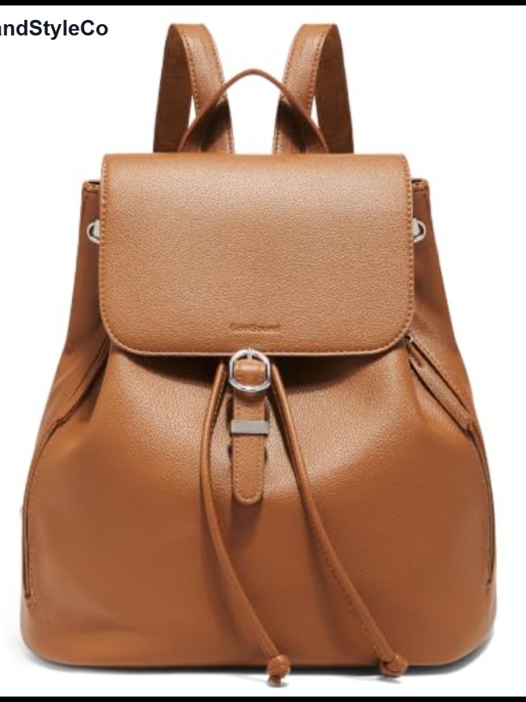 Large Vegan Leather Drawstring Backpack Purse For Women